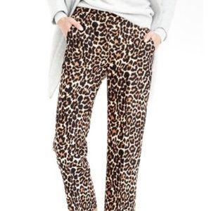 J. Crew Skimmer City Fit Leopard Print Stretch Cotton Crop Pants P484